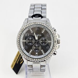 Gloria Women's Watch 42MM Multicolor Dial Gray Bracelet Band 7.5" New‎ Battery